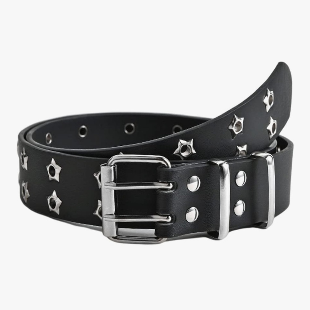 Men's Black Studded Belt